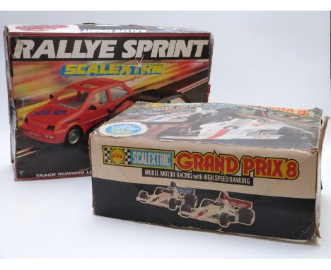 Two Scalextric model slotcar racing sets Grand Prix 8 C559 and Rallye Sprint, both in original boxes