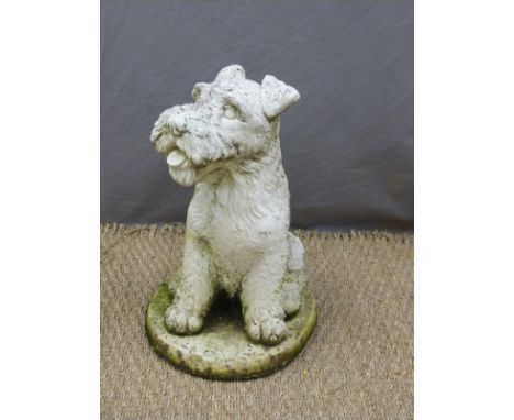 Garden reconstructed stone model of a dog, height 38cm&nbsp;