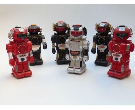 Six Magic Mike II battery operated robots in black, red and silver&nbsp;