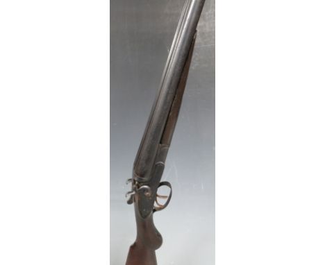 Midland Gun Company 12 bore side by side hammer action shotgun with chequered semi-pistol grip and forend, double trigger, va