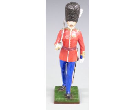 Sitzendorf porcelain figure of a Grenadier Guards officer, 28cm tall