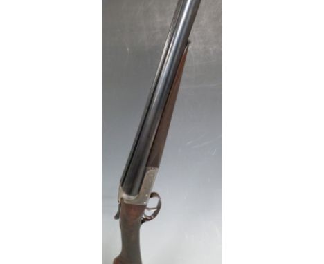 Webley & Scott 12 bore side by side ejector shotgun with named lock, border engraved lock, top strap, trigger guard and under