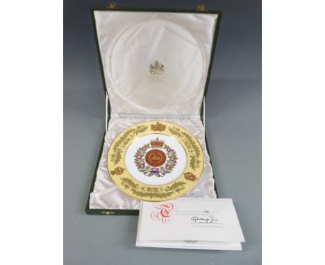 Gloucestershire Regiment commemorative plate by Spode, limited edition 139/500, with certificate and box