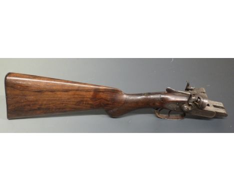 Christopher George Bonehill 12 bore side by side hammer action shotgun stock and action with named locks, all over fine engra
