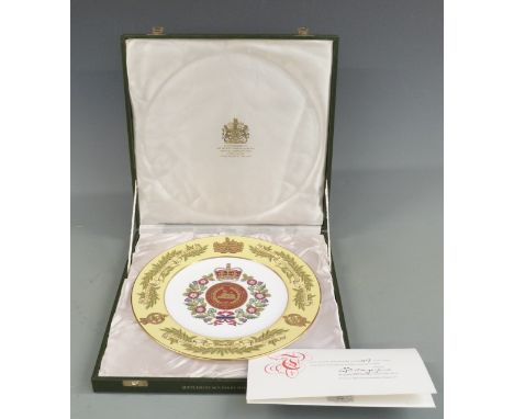 Gloucestershire Regiment commemorative plate by Spode, limited edition 417/500, with certificate and box