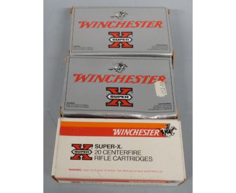 Fifty three Winchester Super X .243 rifle cartridges, all in original boxes.&nbsp;PLEASE NOTE THAT A VALID RELEVANT FIREARMS/