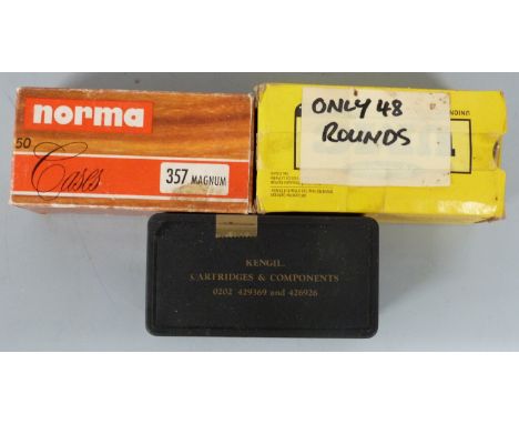 One hundred and forty Remington and Norma .357 Magnum rifle cartridges, some in original boxes. PLEASE NOTE THAT A VALID RELE
