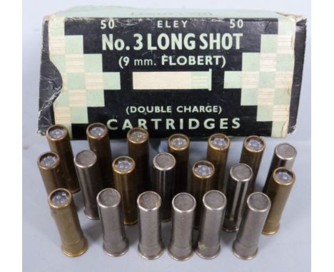 Sixty Eley No.3 Long Shot 9mm Flowbert garden gun cartridges, some in original box. PLEASE NOTE THAT A VALID RELEVANT FIREARM