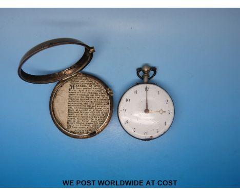 William Morgan, London Georgian hallmarked silver pair cased pocket watch 