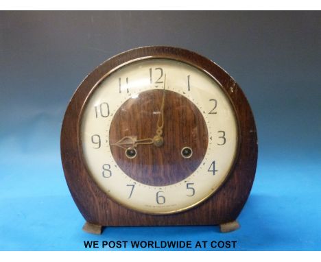 Smiths two train mantel clock striking on a gong