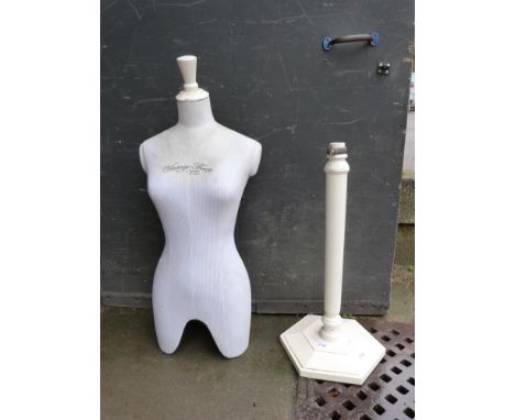 A female shop display mannequin marked Vintage Thrift (Height 120cm)
