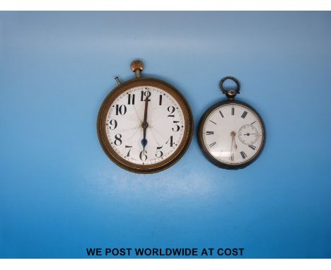 F Manning of Worcester gentleman's fusee open faced pocket watch in silver case hallmarked London 1871 together with a Swiss 