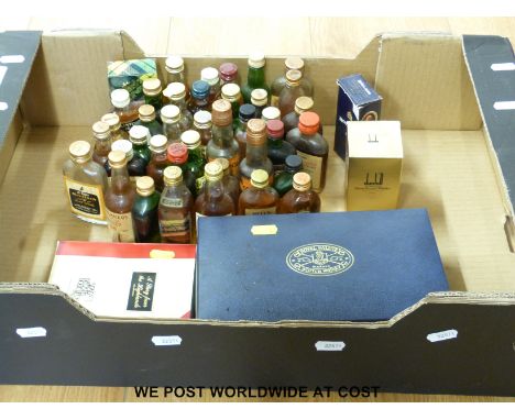 A collection of approximately 40 miniature bottles of blended Scotch whisky