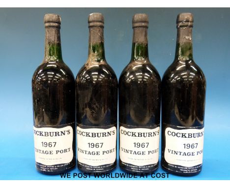 1967 Cockburn's vintage port, four bottles
