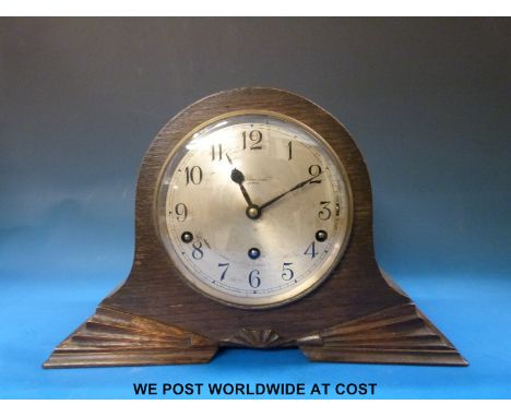 Thos. Russell and Son Liverpool clock with three train movement and silvered dial
