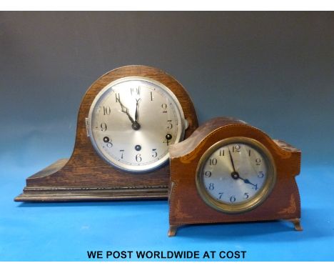 An Edwardian French mantel clock together with a 1930s Westminster chimes clock