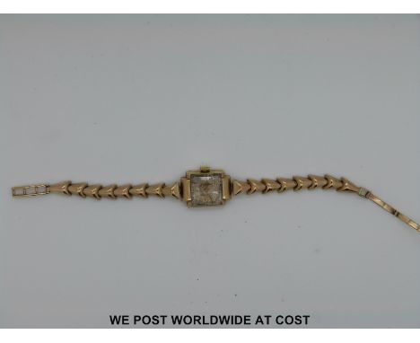 Two ladies wristwatches marked 375 and an early 20thC ladies continental enamel-faced watch marked 925 (maker GS)