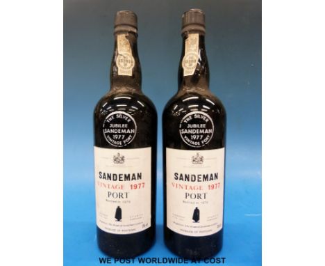 1977 Sandeman vintage port (bottled 1979) 2 x 75cl bottles 