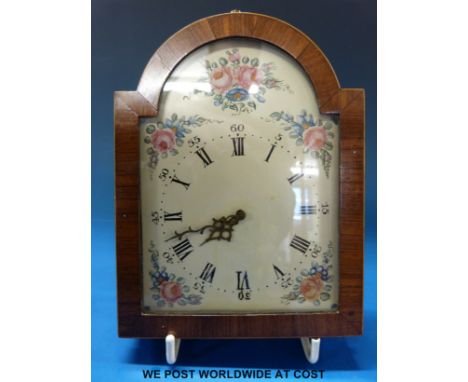 A small wall clock in Grandfather style dial and an 8 day keyless movement by Imhof Switzerland