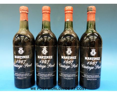 1967 Martinez vintage port, four bottles 