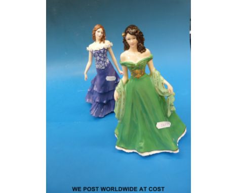 A Royal Worcester "Summertime" figurine and a Coalport "Elise" figurine