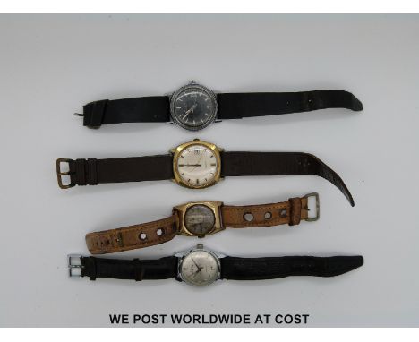 A quantity of vintage wristwatches including Sekonda, 9ct gold example etc 