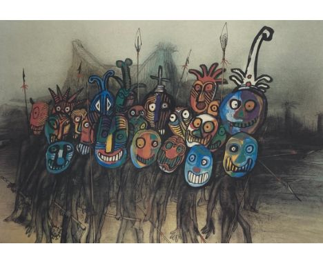 Ralph Steadman (b.1936), a contemporary offset lithograph with colours titled 'The Guests' from a limited edition 59/100, sig