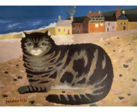 Mary Fedden (1915-2012), a limited edition lithograph titled 'Cat on a Cornish Beach' signed in pencil and in plate to the lo