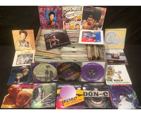 Vinyl Records - 45rpm singles various genres and artists including Prince coloured vinyl single and picture disc, Human Leagu