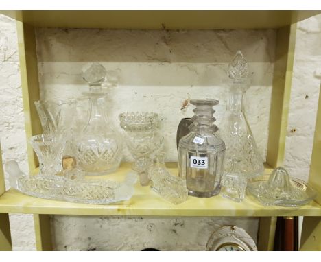 LARGE SHELF LOT OF GLASSWARE 