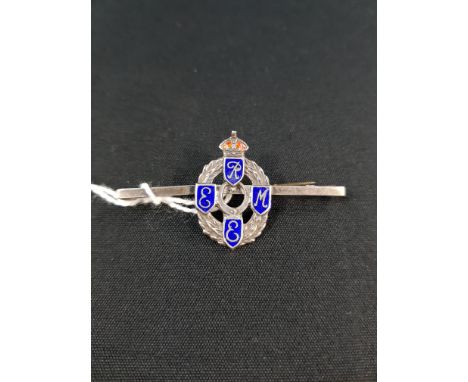 ENAMMELED SILVER WW2 REME ROYAL ELECTRICAL MECHANICAL ENGINEERS SWEETHEART BROOCH