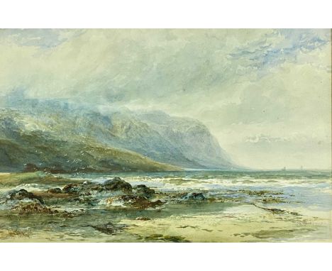 ‡ ALBERT POLLITT (1856-1926) expansive watercolour - Welsh coastal scene, signed lower left, 57 x 87cmsProvenance: private co