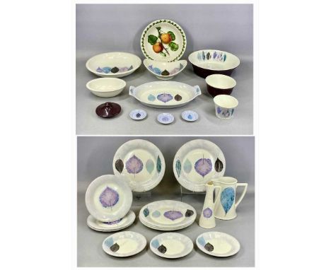 PORTMEIRION 'DUSK' PATTERN TABLEWARE BY JO GORMAN, including two circular serving bowls, lugged oval serving bowl, and one ot