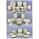 WEDGWOOD CREAM GLAZED DINNER WARE, assorted patterns including Edme, Embossed Queen's Ware, and