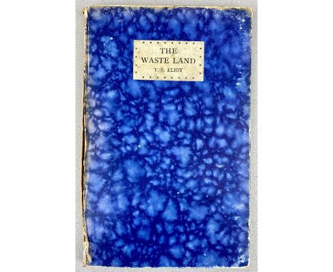 ELIOT (T. S.) 'The Waste Land', first English edition in book form, Hogarth Press, Richmond 1923, original blue marbled board