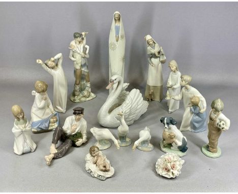 COLLECTION OF LLADRÓ / NAO ORNAMENTS, mainly boxed, tallest 35.5cms (h) (16)Provenance: private collection Conwy