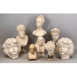 ASSORTED CONTEMPORARY PLASTER & COMPOSITE BUSTS, including Homer, 20cms (h), Lucius Verus, 38cms (