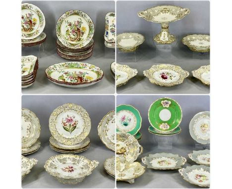 ASSORTED TABLEWARE, 19th century and later, including Spode for Waring & Gillow Ltd. dessert set with pheasant pattern, 20 pi