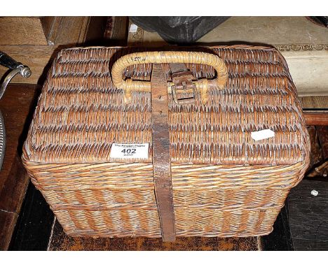 Edwardian wickerwork hamper for camping stove