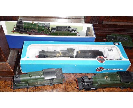 Airfix 00 gauge, 4F Fowler 0-6-0 loco and tender in BR livery, boxed, an all metal City of Truro, a Wren 0-6-2 Southern Railw