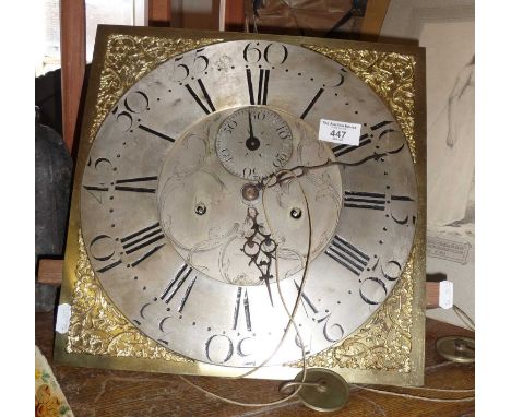 8 day clock movement with silvered dial and chapter ring