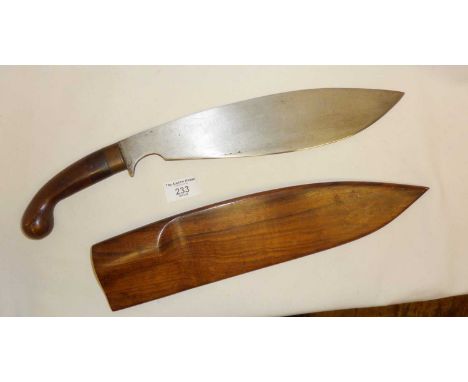 Tribal Art: Kukri knife with rosewood scabbard, approx. 44.5cm