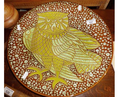 Poole Pottery large Ionian charger (approx. 41cm diameter), with decorator's mark A. Clarke