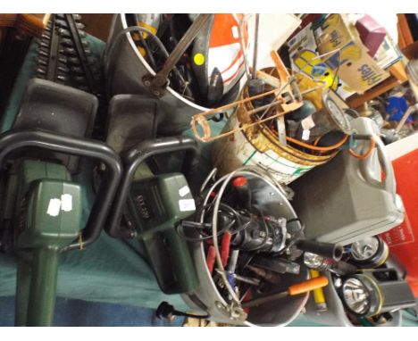 A Large Collection of Work Shop Tools, Garden Tools, Torches Etc