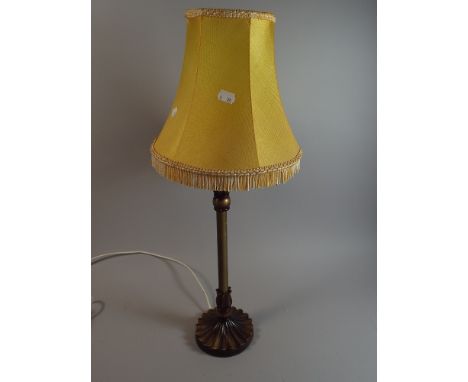 A Modern Metal Table Lamp with Acanthus Decoration, 40cm high 