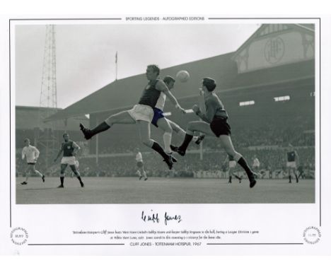 Cliff Jones Tottenham 12x16 Signed colourised, Autographed Editions, Limited Edition photo. Photo shows Jones beating West Ha