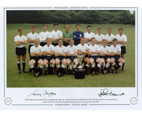 Terry Dyson and Jimmy Greaves and Team Tottenham 12x16 Signed coloured, Autographed Editions, Limited Edition photo. Photo sh