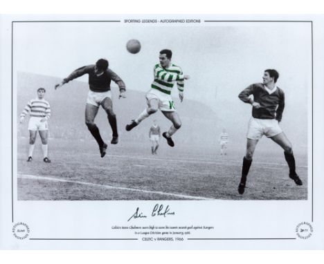 Steve Chalmers Celtic 16x12 inch Signed colourised, Autographed Editions, Limited Edition photo. Photo shows Chalmers soaring