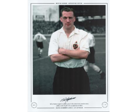 Football. Nat Lofthouse Signed 16x12 inch Colourised Photo. Autographed Editions, Limited Editions. Photo shows Lofthouse pos