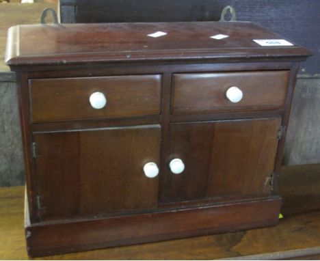 Victorian mahogany miniature apprentice sideboard with ceramic knobs.(B.P. 24% incl. VAT)